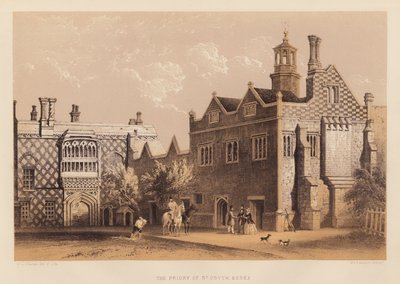 Aziz Osyth Manastırı, Essex (aquatint) by Paul Rink