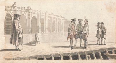 Westminster İskelesinde Bir Grup Adam by Paul Sandby