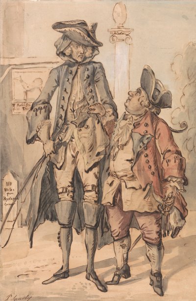 George Bubb Dodington ve Sir Thomas Robinson'ın Karikatürü by Paul Sandby