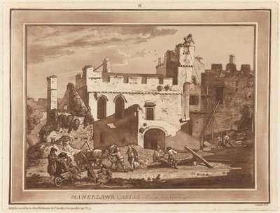 İç Mahkemeden Manerbawr Kalesi by Paul Sandby