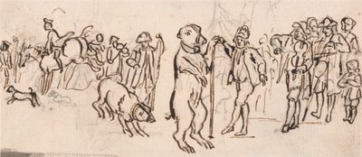 Müzisyenler ve Gösteri Yapan Bir Ayı by Paul Sandby