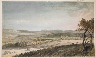 Nithsdale, Drumlanrig ile, c.1751 (kalem, yıkama ve kağıt üzerine kurşun kalem üzerine sulu boya) by Paul Sandby