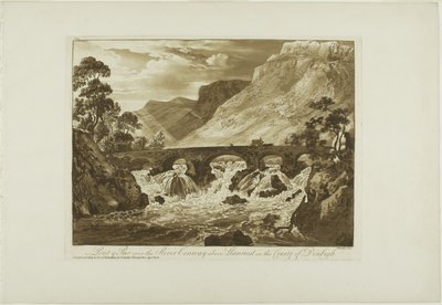 Denbigh İlçesinde Llanrwst Üzerinde Conway Nehri Üzerinde Pont y Çifti by Paul Sandby