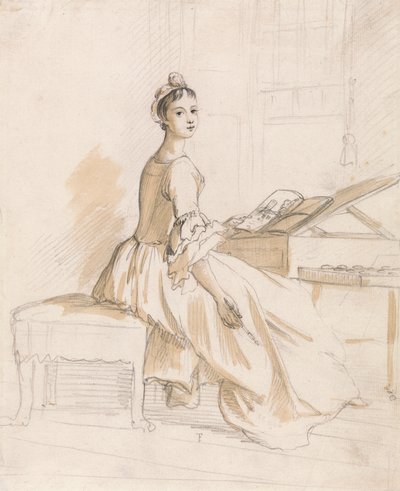 Çizim Masasında Bir Hanımın Portresi by Paul Sandby