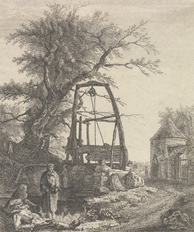 Bir Kuyu Yanında Dinlenen İskoç Dilenciler by Paul Sandby