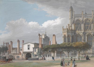St. George Şapeli, Windsor ve Şarkı Söyleyen Erkekler Manastırı'nın Girişi by Paul Sandby