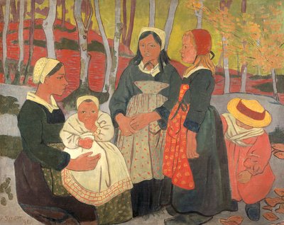 Huelgoat Ormanında Bretonlar (tuval üzerine yağlıboya) by Paul Sérusier