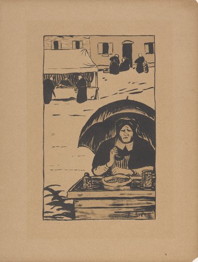 Sokak Satıcısı 1895 (renkli lito) by Paul Sérusier
