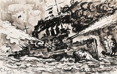 savaş gemisi savaşçısı by Paul Signac