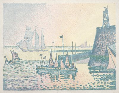 Akşam, Vlissingen'deki İskele by Paul Signac