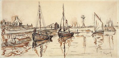 Barfleur limanında yelkenli gemiler by Paul Signac