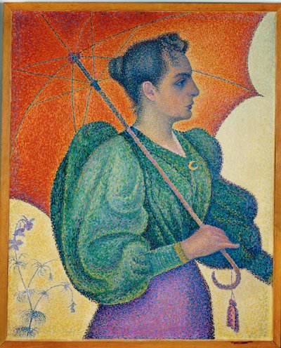 Şemsiyeli kadın (tuval üzerine resim) by Paul Signac