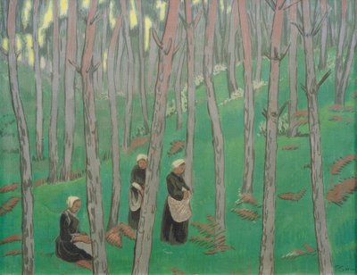 Ormandaki mantar toplayıcıları by Paul Sérusier