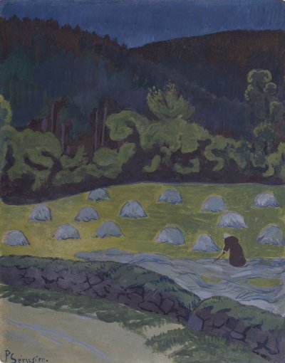 Haymaking by Moonlight (watercolour) by Paul Sérusier