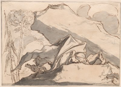 Çarmıha Tapan Bir Çöl Münzevi by Paul Troger