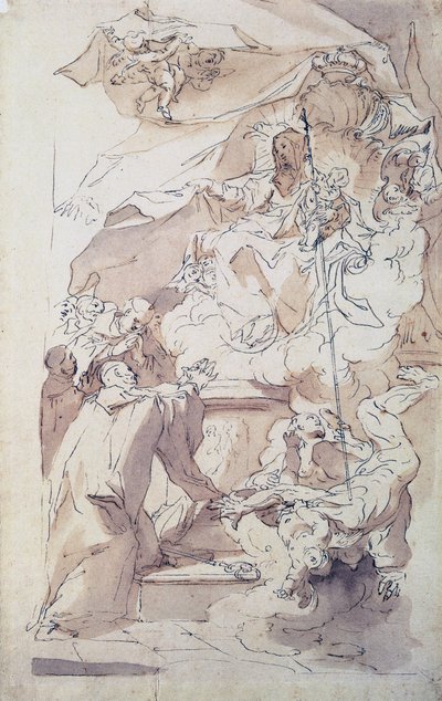 Aziz Bernard ile Bakire ve Çocuk İsa, 18. yüzyıl. by Paul Troger