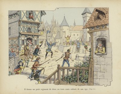 Yaşındaki iki veya üç yüz çocuktan oluşan küçük bir alay oluşturdu. by Paul de Semant