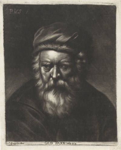 Portret van Thomas Parr Eski Parr: aeta 152 (nesne üzerindeki başlık) by Paul van Somer (II)