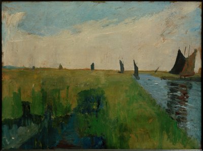 Turba mavnaları ile Hamme manzara by Paula Modersohn Becker