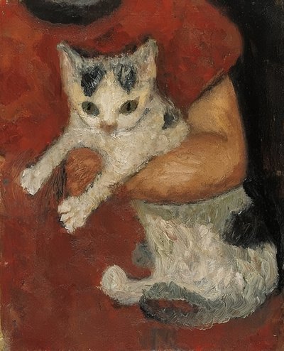Bir çocuğun kolundaki kedi. 1903 civarında by Paula Modersohn Becker