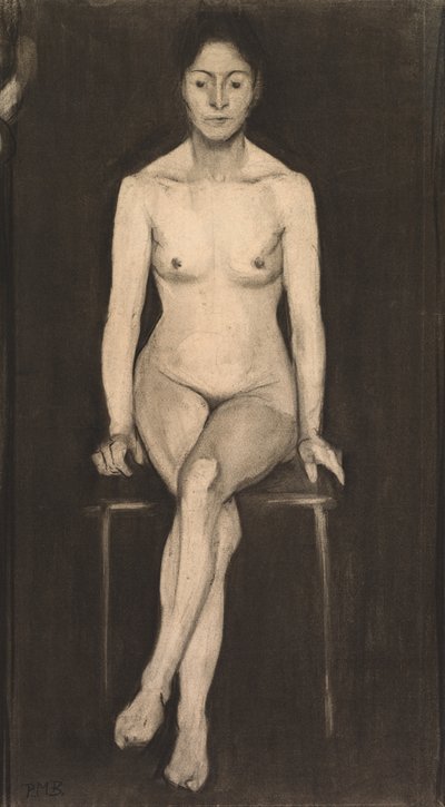 Oturan Çıplak Kadın Otoportre, c. 1899. by Paula Modersohn Becker