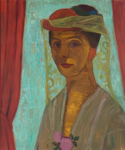 Şapkalı ve peçeli otoportre. 1906-07 by Paula Modersohn Becker