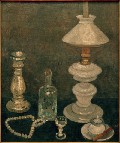 Bir cam lamba ile natürmort by Paula Modersohn Becker