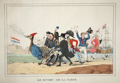 Le Dindon de la Farce, birahane. 1831 (el renkli gravür) by Paulus Charles Gerard Poelman