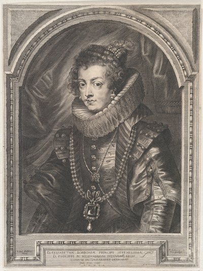 Bourbon'lu Elisabeth'in portresi, İspanya Kraliçesi, 1632., 1632. by Paulus Pontius