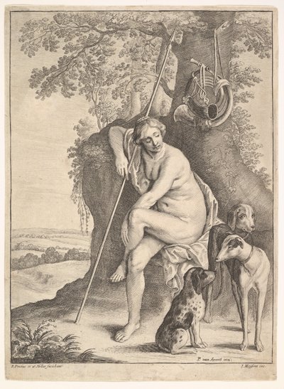 Oturan avcı Diana figürü, 1625-77. by Paulus Potter