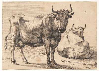 Ayakta ve yalancı inek by Paulus Potter