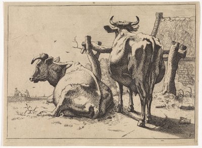 Arkadan görülen iki inek Bullen Kitapçığı (seri başlığı) by Paulus Potter