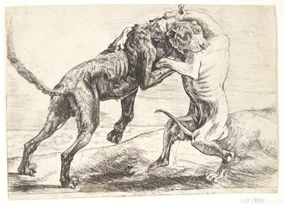 kavga eden iki köpek by Paulus van Hillegaert (II)