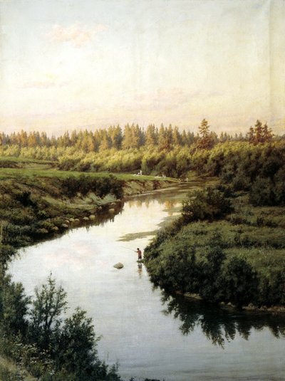 nehir manzarası by Pavel Alexandrovich Briullov