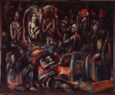 "La Fete des Rois" (Kralların Bayramı) Tablosu Pavel Nikolayevich Filonov (1883-1941) 1913 Devlet Rus Müzesi, Saint Petersburg by Pawel Nikolajewitsch Filonow