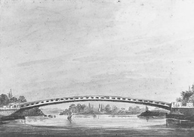 Schuylkill üzerindeki Üst Köprü, Philadelphia - Arka Planda Limon Tepesi, 1811-ca. 1813. by Pavel Petrovic Svin