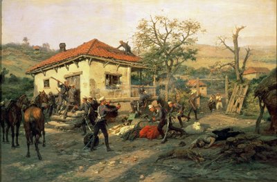 1876-77 Rus-Türk Savaşından Bir Sahne by Pawel Kowalewsky