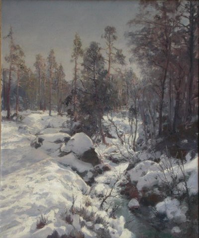 Bahar Çözülmesi (tuval üzerine yağlı boya) by Peder Knudsen