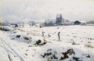 Bir Kış Manzarası, Holmstrup by Peder Monsted