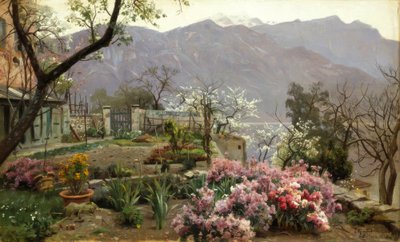 Bellagio yakınlarındaki çiçek bahçesi by Peder Monsted