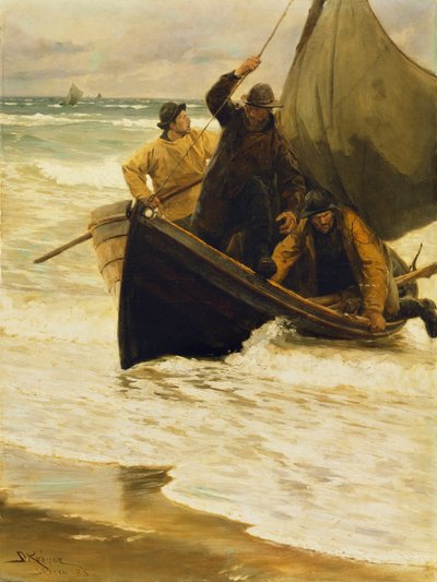 Eve Dönen Balıkçı, Skagen, 1885 by Peder Severin Krøyer