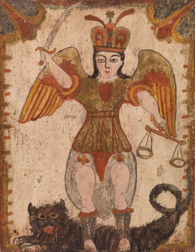 Başmelek Aziz Michael, c. 1810 (ahşap panel üzerine su bazlı boya) by Pedro Antonio Frésquis