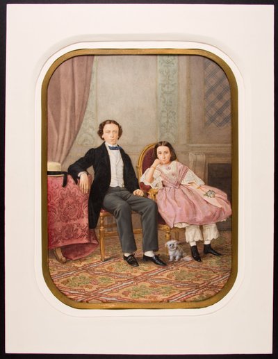 Antonio ve Amelia del Valle y Serrano çocukken by Pedro Martínez de Hebert
