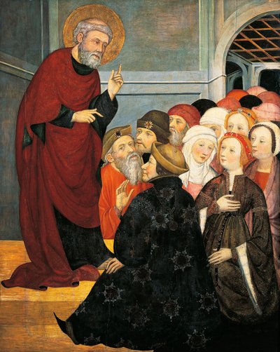 St Peter vaaz, yazan Pedro Serra (aktif 1363-1399), panelde tempera by Pedro Serra