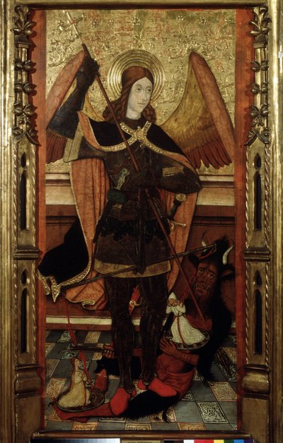 ""Başmelek Mikail Ölülerin Ruhlarını Tartıyor" (Başmelek Mikail Ölülerin Ruhlarını Tartıyor) Tablosu Pedro Espalargues genç (16. yüzyıl) Puşkin Müzesi, Moskova by Pedro the Younger Espalargues