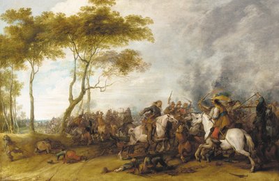 Bir süvari çatışması by Peeter Snayers