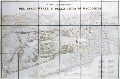 Park Royal Planı ve Racconigi şehri by Pelagio Palagi