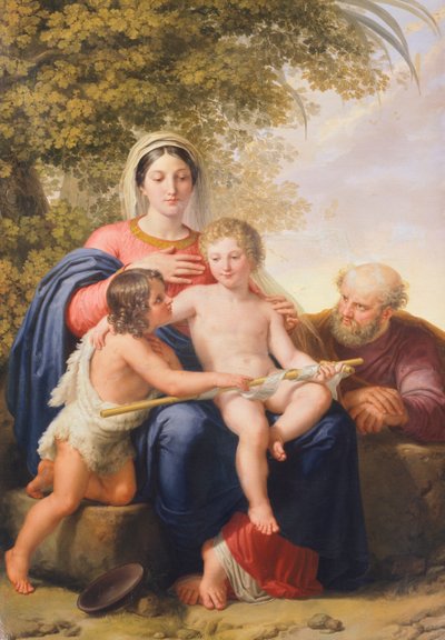 Vaftizci Yahya ile Kutsal Aile (tuval üzerine yağlı boya) by Pelagio Palagi