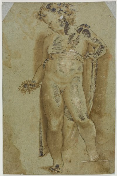 Putto Holding Çiçekler by Pellegrino Tibaldi
