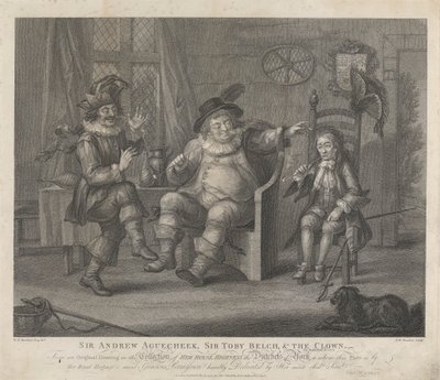 Sör Andrew Aguecheek, Sör Toby Belch ve Palyaço - "Onikinci Gece", Perde II, Sahne III by Peltro W. Tomkins